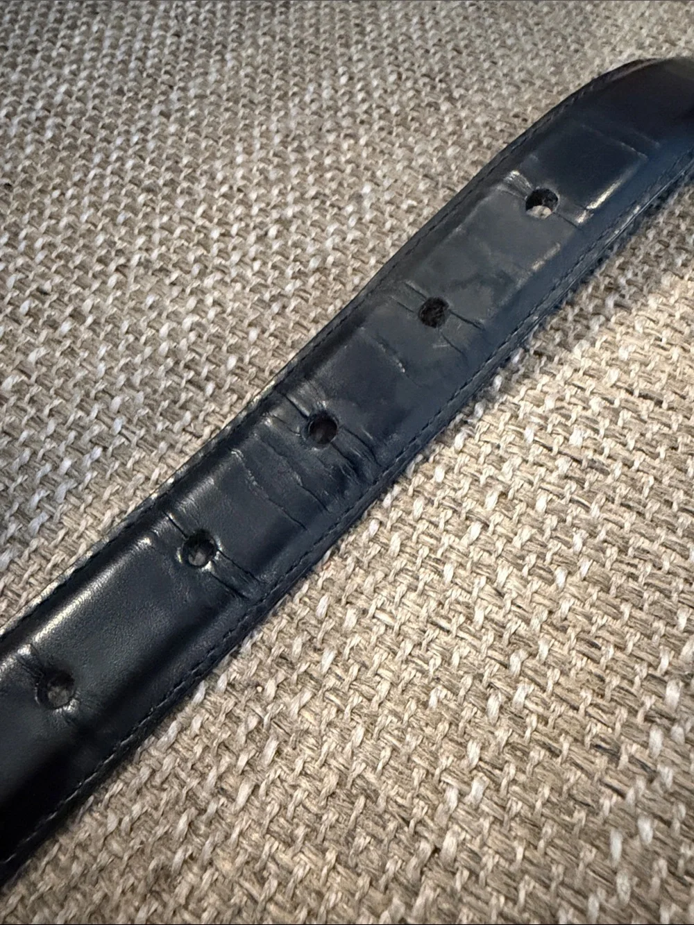 EUC - Vintage Coach Black Leather Belt with Gold Square Buckle - Small